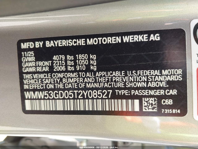 Продажа на аукционе авто 2026 Mini Hardtop Cooper S, vin: WMW53GD05T2Y08527, номер лота: 45056906
