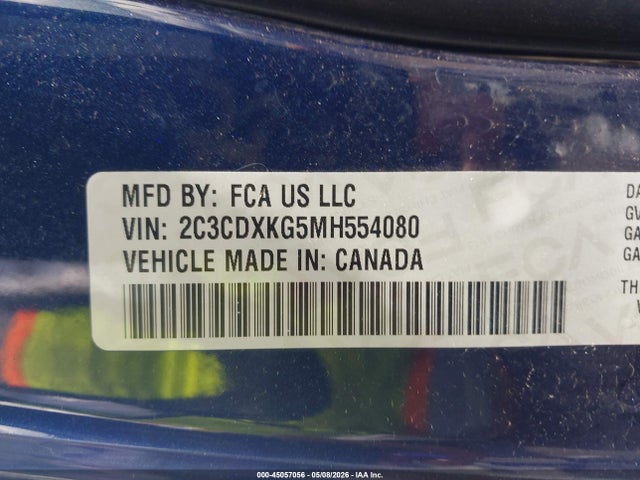 Продаж на аукціоні авто 2021 Dodge Charger Police Awd, vin: 2C3CDXKG5MH554080, номер лоту: 45057056
