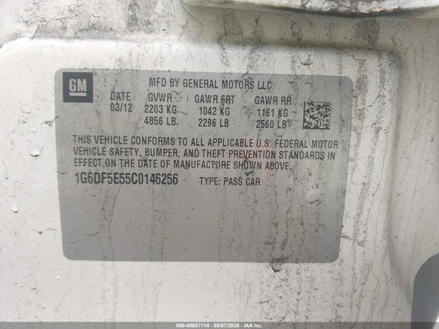 Продаж на аукціоні авто 2012 Cadillac Cts Luxury, vin: 1G6DF5E55C0146256, номер лоту: 45057114