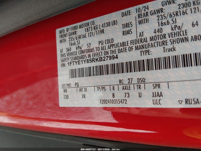1FTYE1Y85RKB27994 Ford Transit-150