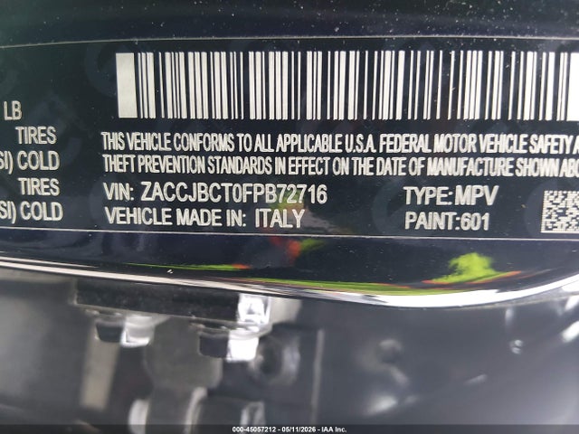 Aukcja sprzedaży 2015 Jeep Renegade Trailhawk, vin: ZACCJBCT0FPB72716, numer aukcji: 45057212