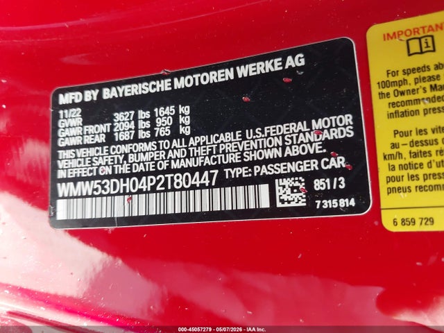 Продаж на аукціоні авто 2023 Mini Hardtop Cooper S, vin: WMW53DH04P2T80447, номер лоту: 45057279