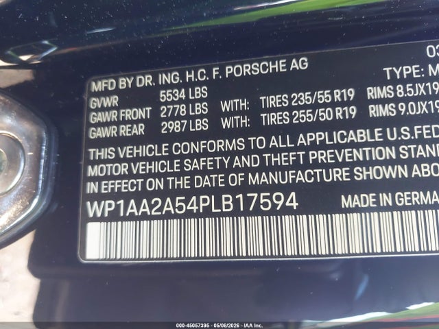 Auction sale of the 2023 Porsche Macan T, vin: WP1AA2A54PLB17594, lot number: 45057395