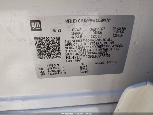 Aukcja sprzedaży 2024 Buick Envista Avenir Fwd, vin: KL47LCE22RB027634, numer aukcji: 45057483