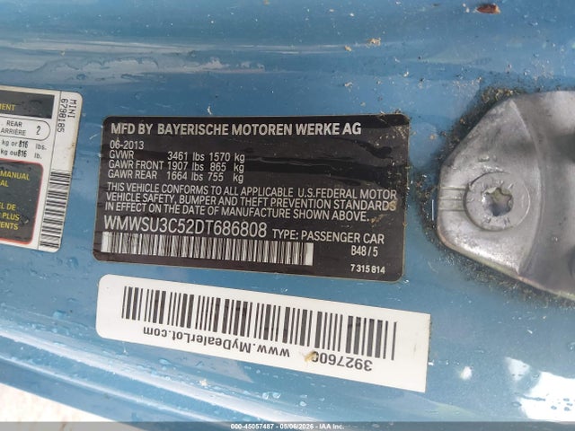 Продажа на аукционе авто 2013 Mini Hardtop Cooper, vin: WMWSU3C52DT686808, номер лота: 45057487