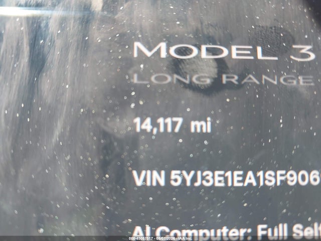 Aukcja sprzedaży 2025 Tesla Model 3 Long Range Rear-wheel Drive/standard Rear-wheel Drive, vin: 5YJ3E1EA1SF906961, numer aukcji: 45057517