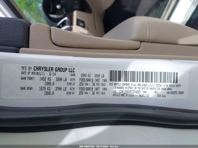 Продаж на аукціоні авто 2014 Jeep Grand Cherokee Limited, vin: 1C4RJEBG0EC574597, номер лоту: 45057538