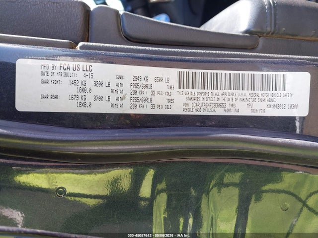 45057642 :رقم المزاد ، 1C4RJFAG4FC830653 vin ، 2015 Jeep Grand Cherokee Laredo مزاد بيع