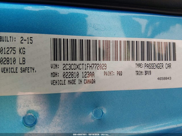 Продажа на аукционе авто 2015 Dodge Charger R/t, vin: 2C3CDXCT1FH772029, номер лота: 45057801