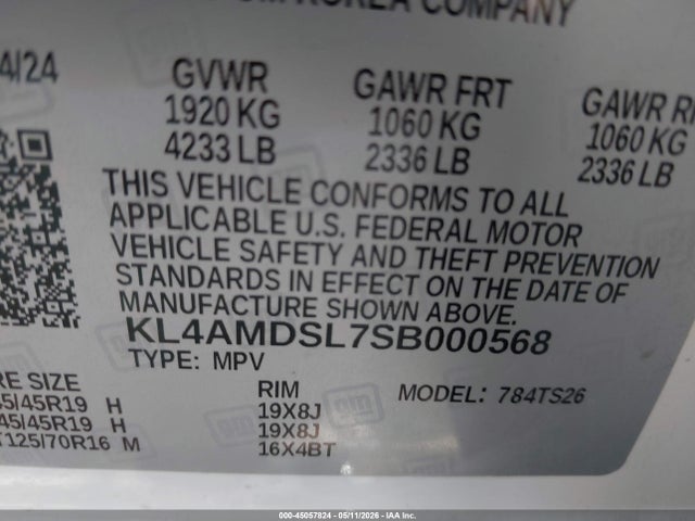KL4AMDSL7SB000568 Buick Encore Gx Sport Touring Fwd