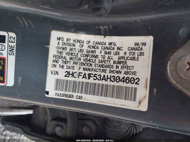 Продаж на аукціоні авто 2010 Honda Civic Lx, vin: 2HGFA1F53AH304602, номер лоту: 45057845