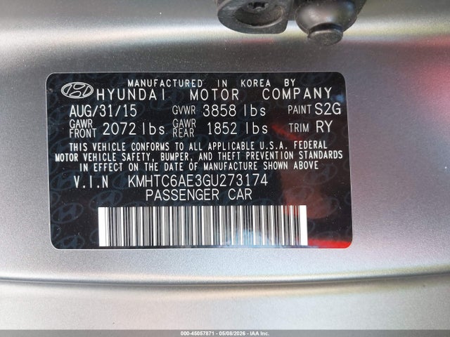 Aukcja sprzedaży 2016 Hyundai Veloster Turbo, vin: KMHTC6AE3GU273174, numer aukcji: 45057871