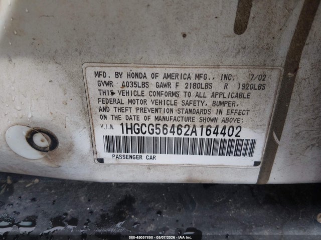 Продажа на аукционе авто 2002 Honda Accord 2.3 Lx, vin: 1HGCG56462A164402, номер лота: 45057890