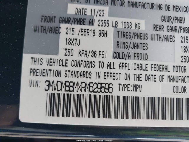 Продажа на аукционе авто 2024 Mazda Cx-30 2.5 S Select Sport, vin: 3MVDMBBMXRM629596, номер лота: 45057921