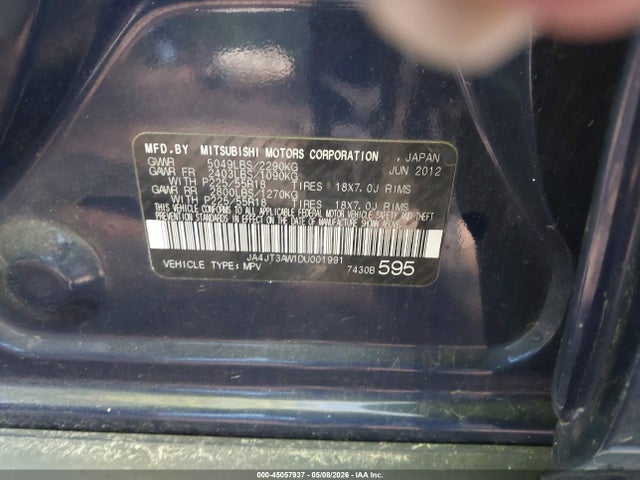 Продаж на аукціоні авто 2013 Mitsubishi Outlander Se, vin: JA4JT3AW1DU001991, номер лоту: 45057937