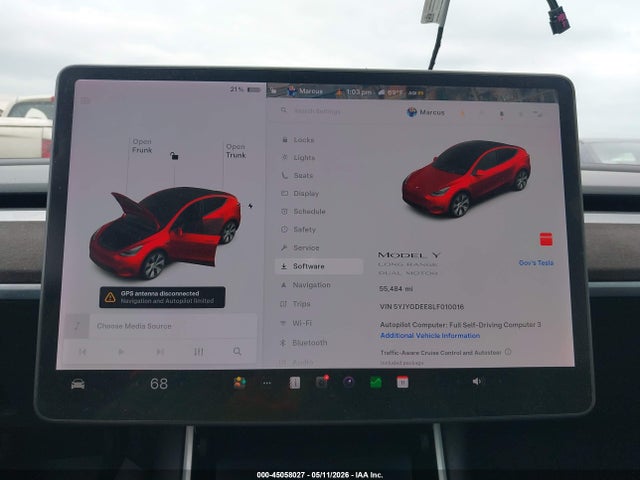 Продажа на аукционе авто 2020 Tesla Model Y Long Range Dual Motor All-wheel Drive, vin: 5YJYGDEE8LF010016, номер лота: 45058027