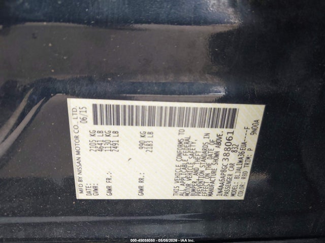 Nissan Maxima 3.5 Sr 2016 1N4AA6AP8GC388061 Image 9