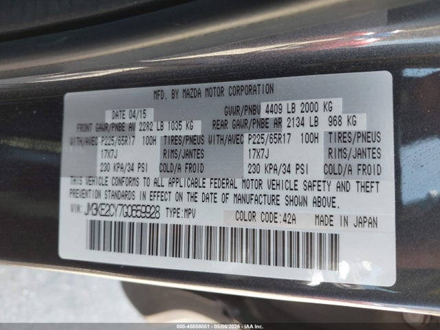 JM3KE2CY7G0659928 Mazda Cx-5 Touring