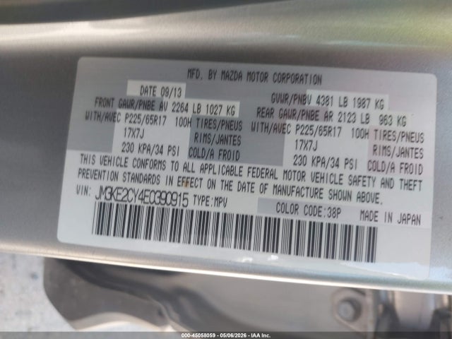 Mazda Cx-5 Touring 2014 JM3KE2CY4E0390915 Image 9