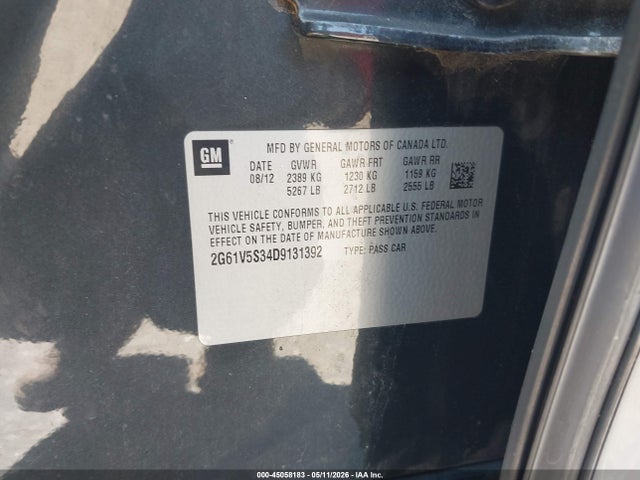45058183 :رقم المزاد ، 2G61V5S34D9131392 vin ، 2013 Cadillac Xts Platinum مزاد بيع