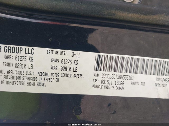 Продаж на аукціоні авто 2011 Dodge Charger R/t, vin: 2B3CL5CT3BH555161, номер лоту: 45058195