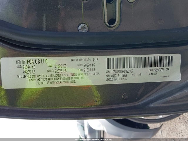 Продажа на аукционе авто 2015 Dodge Dart Limited, vin: 1C3CDFCB9FD369317, номер лота: 45058309