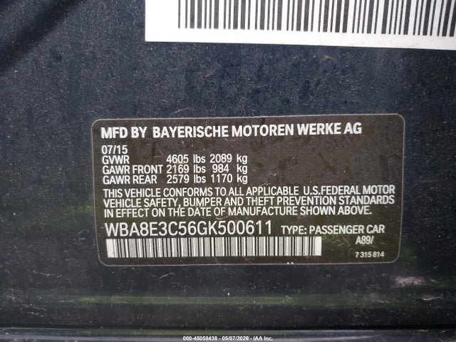 Продажа на аукционе авто 2016 Bmw 328i Xdrive, vin: WBA8E3C56GK500611, номер лота: 45058438