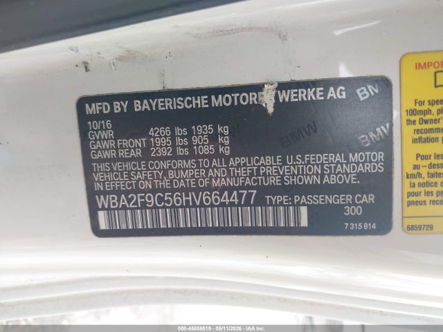 Продаж на аукціоні авто 2017 Bmw 230i, vin: WBA2F9C56HV664477, номер лоту: 45058519