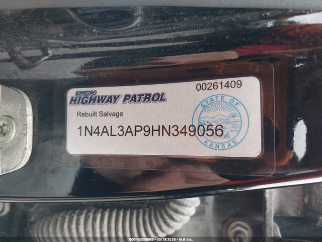 45058588 :رقم المزاد ، 1N4AL3AP9HN349056 vin ، 2017 Nissan Altima 2.5 Sr مزاد بيع
