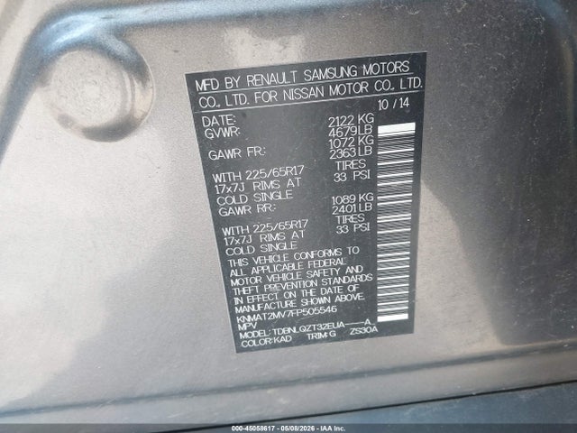 Продажа на аукционе авто 2015 Nissan Rogue Sv, vin: KNMAT2MV7FP505546, номер лота: 45058617