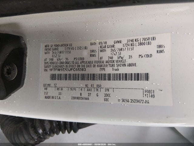 1FTFW1E53JFC65383 Ford F-150 Xl