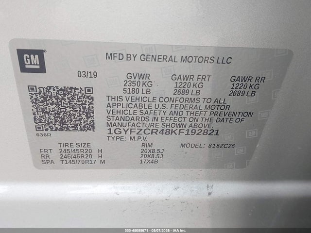 Продажа на аукционе авто 2019 Cadillac Xt4 Premium Luxury, vin: 1GYFZCR48KF192821, номер лота: 45058671