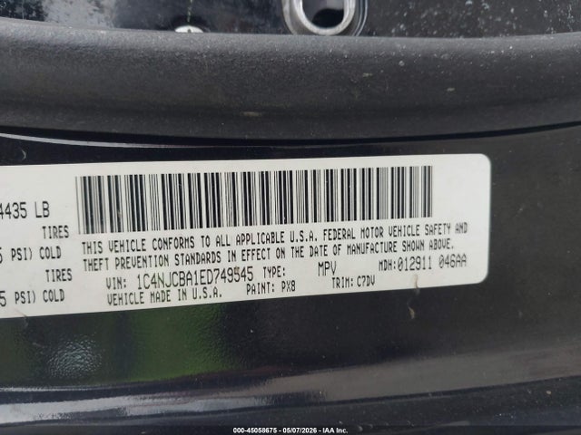 Продажа на аукционе авто 2014 Jeep Compass Sport, vin: 1C4NJCBA1ED749545, номер лота: 45058675