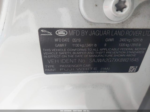 SAJWA2G7XK8W21645 Jaguar Xj Xj50 V6/xjl Portfolio
