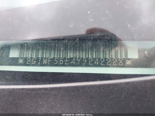 45058739 :رقم المزاد ، 2G1WF55E4Y9242228 vin ، 2000 Chevrolet Impala مزاد بيع