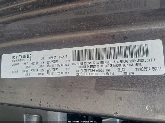 3C6TRVAG9HE508392 RAM Promaster 1500