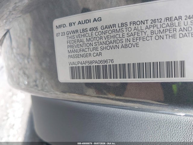 Продаж на аукціоні авто 2023 Audi S5 Premium Plus Tfsi Quattro Tiptronic, vin: WAUP4AF58PA069676, номер лоту: 45058879