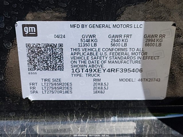 Продаж на аукціоні авто 2024 Gmc Sierra 2500hd 4wd  Standard Bed Denali Ultimate, vin: 1GT49XEY4RF395406, номер лоту: 45058886
