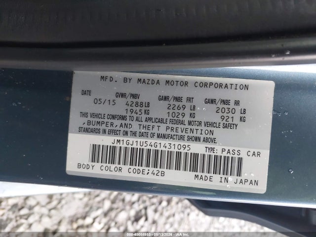 45058953 :رقم المزاد ، JM1GJ1U54G1431095 vin ، 2016 Mazda Mazda6 I Sport مزاد بيع