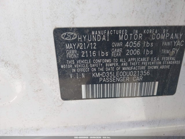 Aukcja sprzedaży 2013 Hyundai Elantra Gt, vin: KMHD35LE0DU021356, numer aukcji: 45058959
