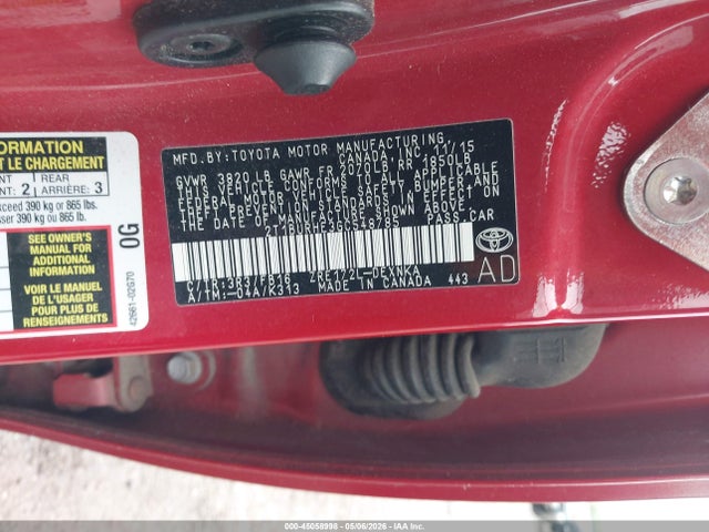 Продажа на аукционе авто 2016 Toyota Corolla Le, vin: 2T1BURHE3GC548785, номер лота: 45058998