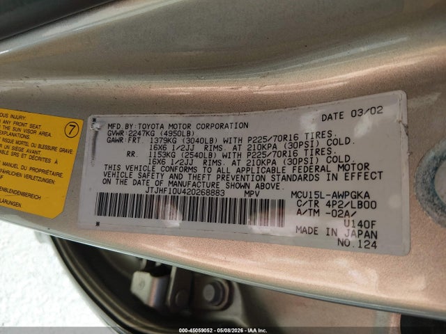 Продажа на аукционе авто 2002 Lexus Rx 300, vin: JTJHF10U420268883, номер лота: 45059052
