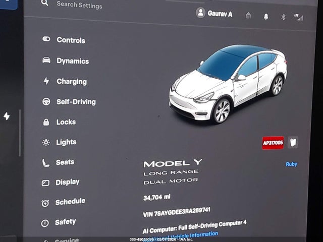 Aukcja sprzedaży 2024 Tesla Model Y Long Range Dual Motor All-wheel Drive, vin: 7SAYGDEE3RA289741, numer aukcji: 45059095