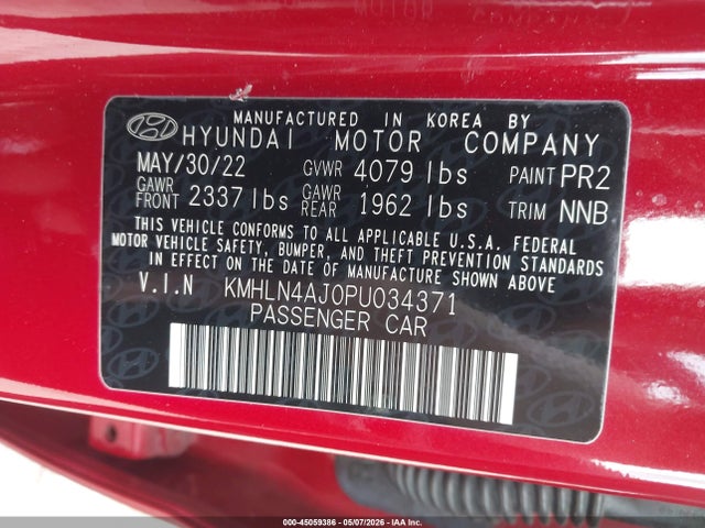 Продажа на аукционе авто 2023 Hyundai Elantra Hybrid Limited, vin: KMHLN4AJ0PU034371, номер лота: 45059386