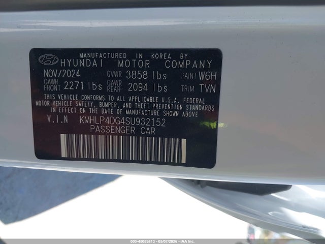 Продаж на аукціоні авто 2025 Hyundai Elantra Limited, vin: KMHLP4DG4SU932152, номер лоту: 45059413