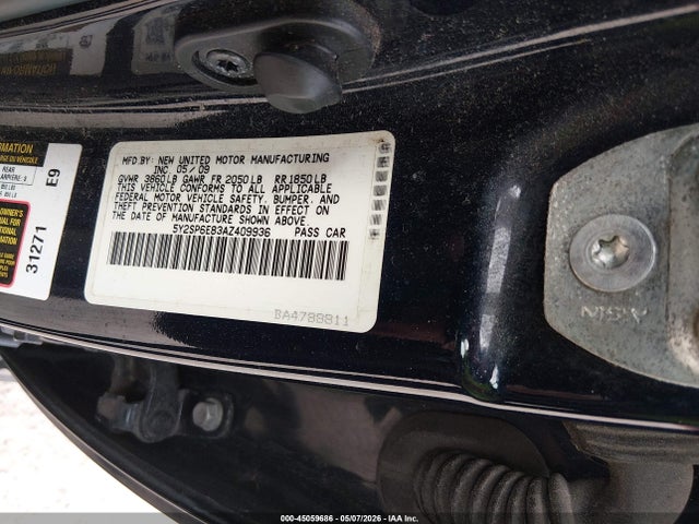 Продажа на аукционе авто 2010 Pontiac Vibe, vin: 5Y2SP6E83AZ409936, номер лота: 45059686