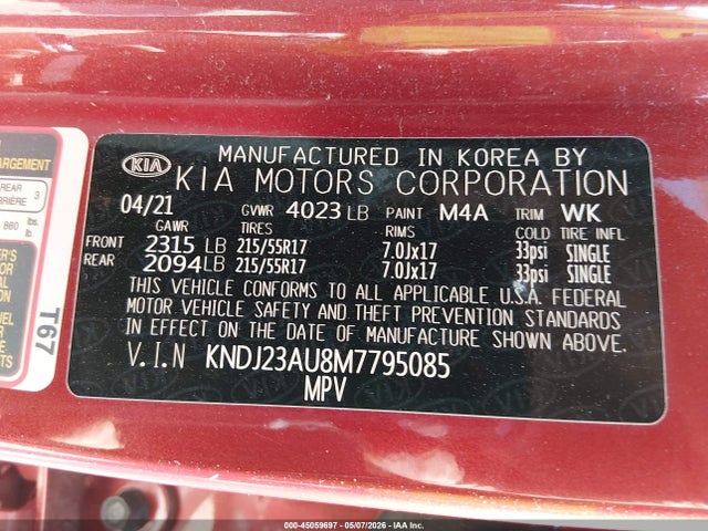KIA SOUL S 2021 KNDJ23AU8M7795085 Image 9