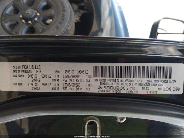 Продажа на аукционе авто 2016 Ram 3500 Big Horn, vin: 3C63R3DJXGG190510, номер лота: 45059737