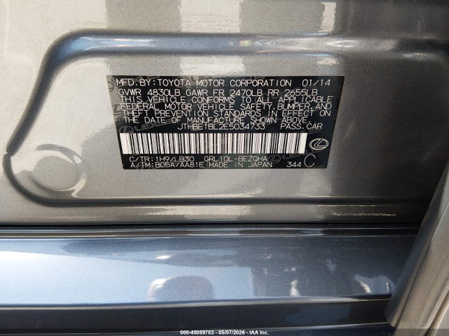 Продажа на аукционе авто 2014 Lexus Gs 350, vin: JTHBE1BL2E5034733, номер лота: 45059783