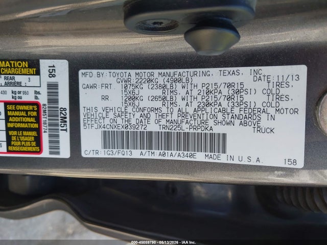 5TFJX4CNXEX039272 Toyota Tacoma